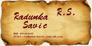 Radunka Savić vizit kartica